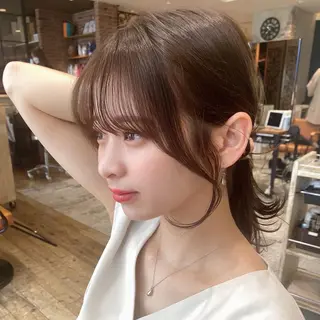 セミロング カラー 顔周り/くびれヘア 韓国ヘア💕風間るなのヘアスタイル
