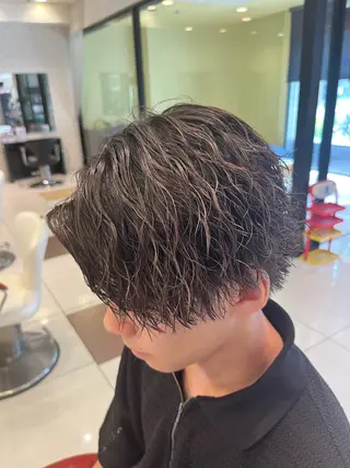 ミディアム パーマ メンズ ブリーチパーマ🌍 正木天のヘアスタイル