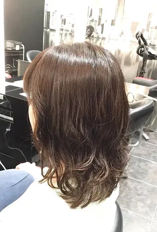 ミディアム パーマ Annon プライベートサロンのヘアスタイル