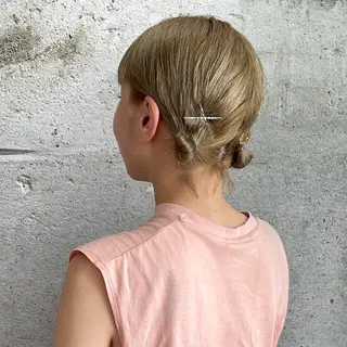 ミディアム カラー ヘアアレンジ ブリーチ/レイヤー 🌻Mutsumiのヘアスタイル