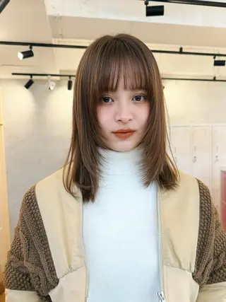 ミディアム カラー ❤️アヤカ Wカラー ボブ レイヤー❤️のヘアスタイル