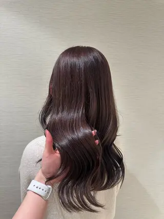 ロング カラー ヘアアレンジ タイトボブ個性派カラ ーAKANEのヘアスタイル