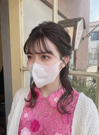 ミディアム ヘアアレンジ KURIA‪‪*⋆ஐ ブリーチ/韓国ヘアのヘアスタイル