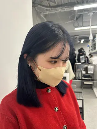 セミロング カラー 愛結 暖色カラー🎀🩰のヘアスタイル