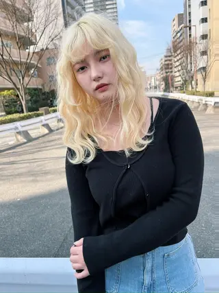 ロング カラー salon village所属・色落ちまで可愛い🧚 心斎橋hikaruのヘアスタイル