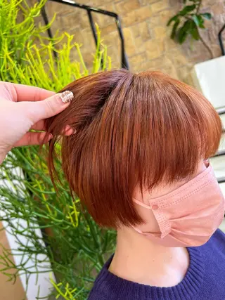 ショート カラー ヘアアレンジ チャンモリパーマ/韓 国/Minami🦋のヘアスタイル