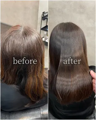 ロング 白髪ぼかし/美髪矯正 /宮崎陽平のヘアスタイル