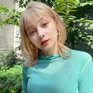 ミディアム カラー ♥️ブリーチ/ボブ/ レイヤー♥️maiのヘアスタイル