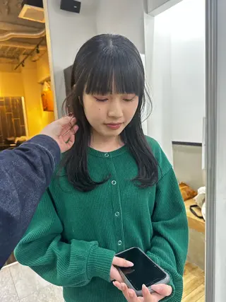 セミロング カラー nao/福岡美容室 パーマ/ボブパーマのヘアスタイル