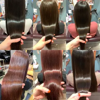 ロング カラー パーマ 傷ませない縮毛矯正／ 吉岡 美江のヘアスタイル