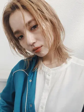 ミディアム カラー パーマ/レイヤー 岩山丈一郎のヘアスタイル