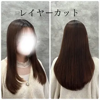 ロング ルプラボウ/ 内藤ほのか/艶カラーのヘアスタイル