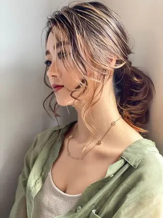 ロング カラー ヘアアレンジ マツエク・マツパ 透明感カラー/推しカ ラー☁️JURAのヘアスタイル