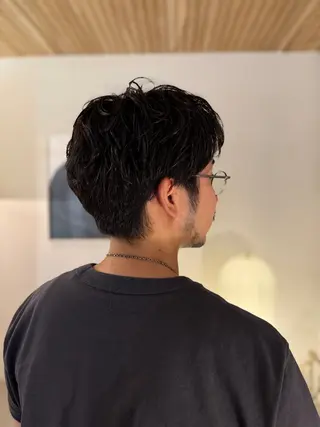 ショート メンズ casi所属・メンズパーマ／ボブ 星本広海のヘアスタイル