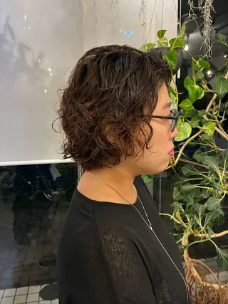 ショート パーマ aen parlor所属・💐レイヤー/暖色 /りゅーき💐のヘアスタイル