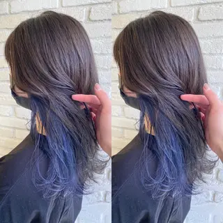 ミディアム カラー 縮毛/レイヤー 韓国/橋口のヘアスタイル