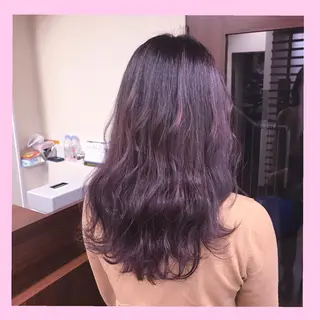 セミロング カラー SHIN/レイヤー カット×クロスパーマのヘアスタイル