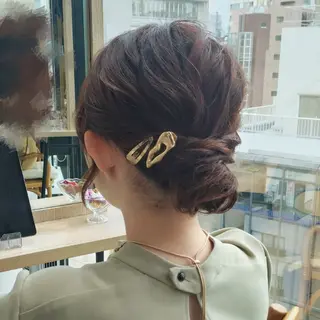 ミディアム ヘアアレンジ ヘアアレンジ/透明感 カラー/AKARIのヘアスタイル