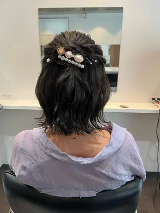 ショート ヘアアレンジ ヘアアレンジ/ カラー/hazukiのヘアスタイル