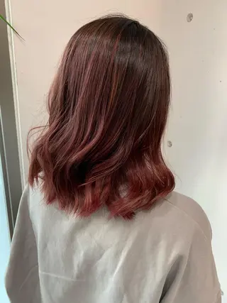 ミディアム カラー 白髪ぼかしハイライト 柳川拓哉のヘアスタイル