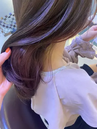 セミロング カラー ✨垢抜け✨3Dカラー 山本美侑のヘアスタイル