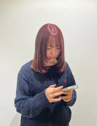 ミディアム カラー 所 有紗のヘアスタイル