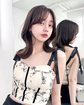 ロング カラー 韓国ヘア　紗希 🦋のヘアスタイル