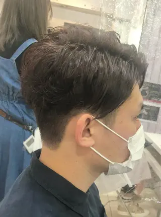 ショート パーマ メンズ 髪質改善× ハイライト溝江のヘアスタイル