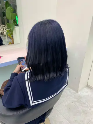 セミロング カラー パーマ ヘアアレンジ 透明感ブリーチカラー 🌈TOMOHIROのヘアスタイル