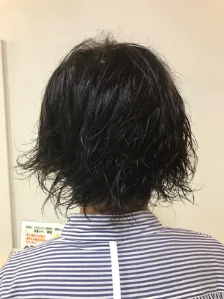 ミディアム カラー パーマ 横田 尚登のヘアスタイル