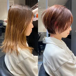 ショート カラー ショート レイヤー ロンド　エメのヘアスタイル