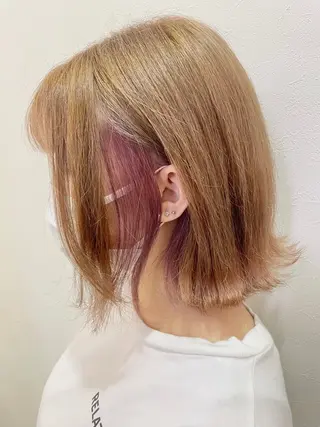 ミディアム カラー 茂原 麻生のヘアスタイル