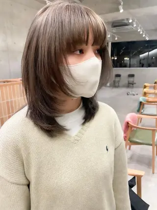 ミディアム カラー ヘアアレンジ ミニボブ/ブリーチ 🌈MISATOのヘアスタイル