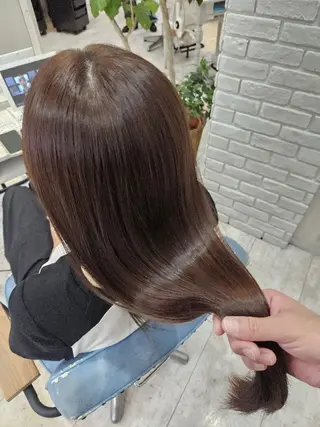 ロング カラー 顔周りレイヤーカット 髪質改善代表西村功平のヘアスタイル