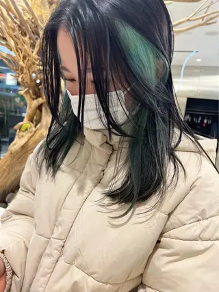 セミロング カラー ヘアアレンジ ネイル マツエク・マツパ mai🤍縮毛酸性ス トレート/アイリストのヘアスタイル