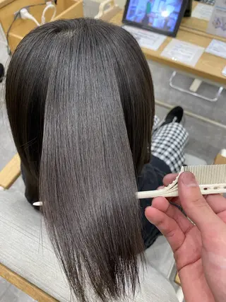 ロング パーマ 美髪縮毛矯正/ 似合わせ🔹田中 守のヘアスタイル