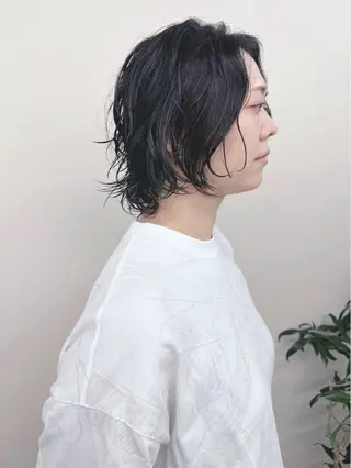 ミディアム パーマ 小顔ボブ/お悩み解決 /ボブパーマ/とういのヘアスタイル