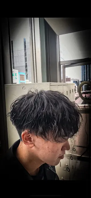 ショート パーマ メンズ 🍎ハッシュカット× 髪質改善🍎カイトのヘアスタイル