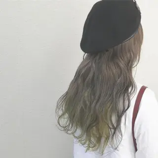 ロング カラー インナーカラー/天神 ブリーチ/吉田のヘアスタイル