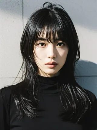 ロング ウルフカット 811 大阪梅田 ウルフのヘアスタイル