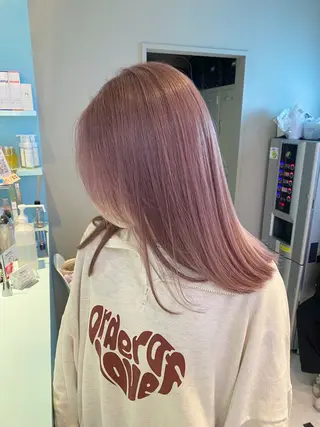 ミディアム ブリーチ✖️ 縮毛LANDのヘアスタイル