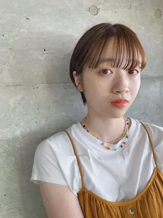 ショート カラー ボブパーマコテ巻き風 パーマNo1深江秀平のヘアスタイル