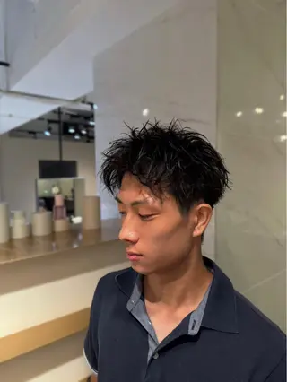 ショート パーマ grace by afloat 梅田店所属・メンズ特化❗️ 楠見綾太郎のヘアスタイル