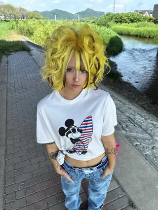 ショート カラー ✨最安値✨エクステ カラー🌼つきな🌼のヘアスタイル