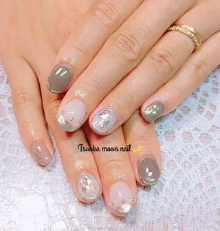 ネイル 🌙都岡 ムーンネイルのネイルデザイン