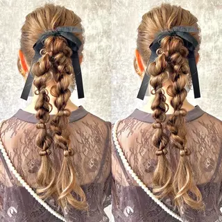 ロング ヘアアレンジ ヘアメ🎀エクステ 🪽横浜/しほ🧸のヘアスタイル