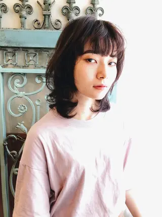 セミロング カラー パーマ ヘアアレンジ 表参道Lise おおいしおりのヘアスタイル