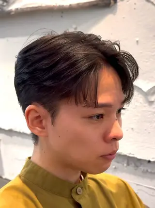 ショート メンズ ダウンパーマ/韓国 ヘア/ブリーチ/桑本のヘアスタイル