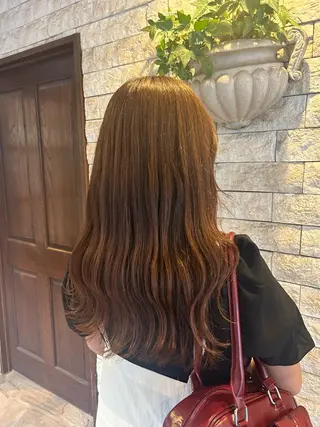 ロング ツヤ感オリーブカラー /mei✨️のヘアスタイル