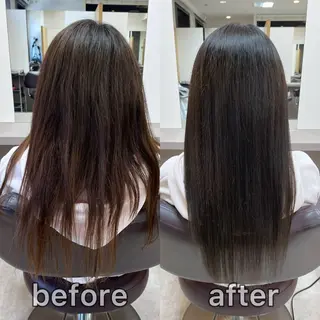 セミロング カラー パーマ KIZU 髪質改善 オカルト怪談のヘアスタイル